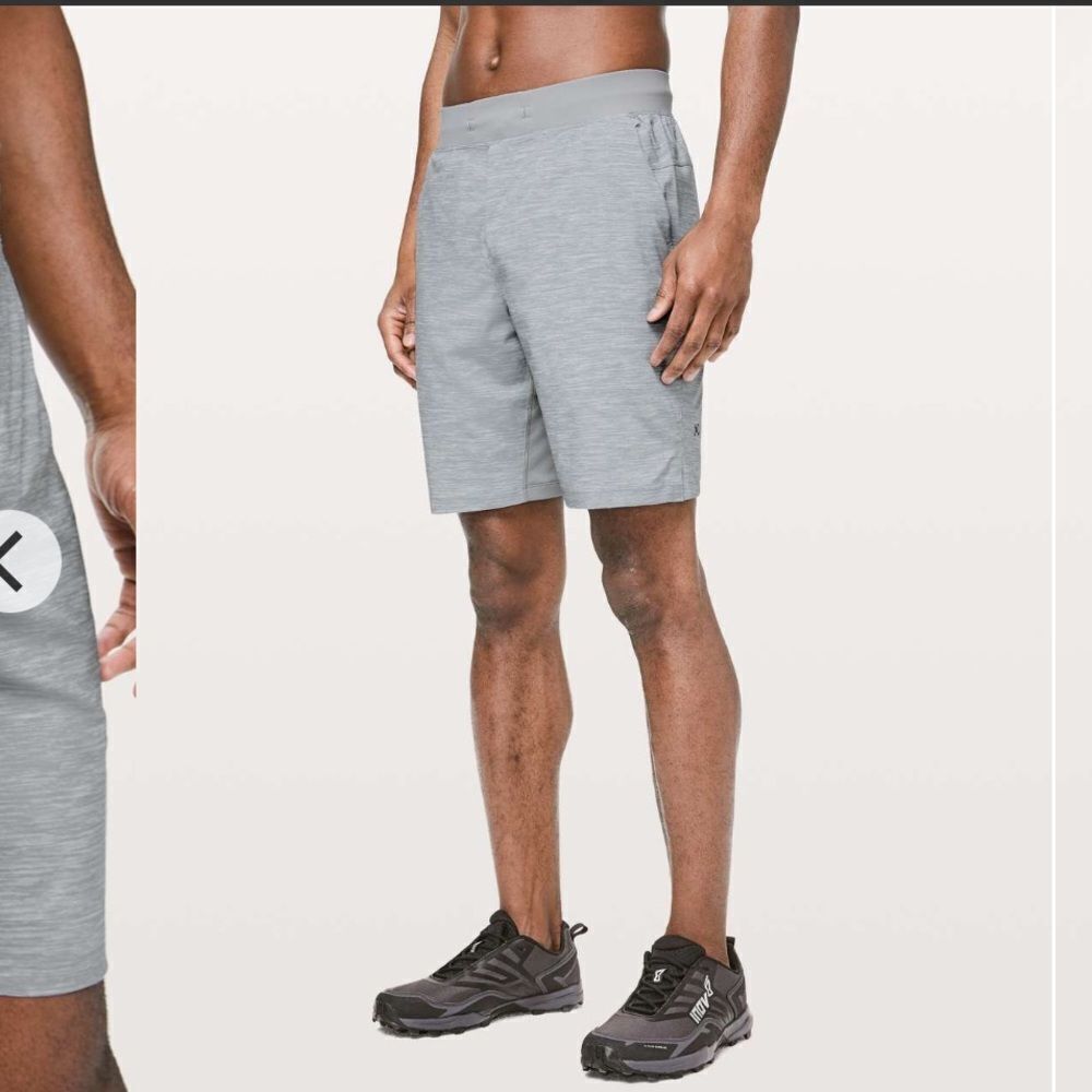 Lululemon T.H.E. Short *Linerless 9"
Heather Allover Sea Salt Light Cast